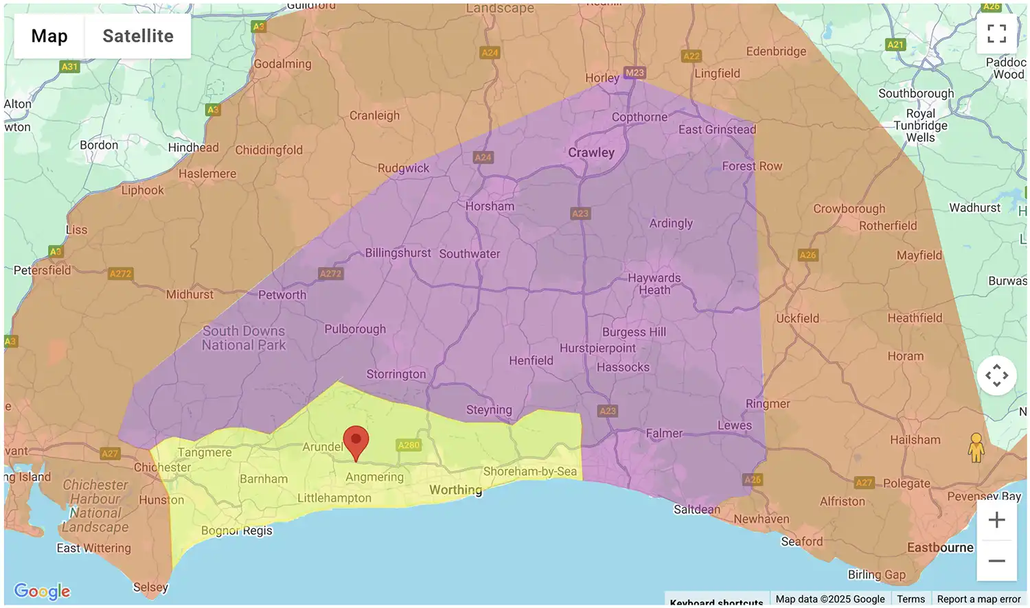 Delivery Zone Map - click to view on BBQ Gas Bottles